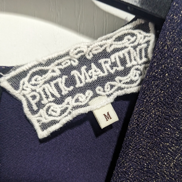 Pink Martini | Long Sleeve Wrap Front Dress in Aubergine Shimmer - Picture 3 of 7